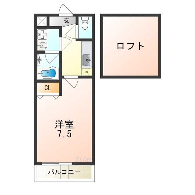 上野芝駅 徒歩10分 2階の物件間取画像