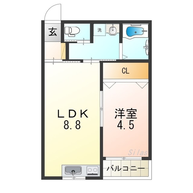 小路駅 徒歩3分 1階の物件間取画像