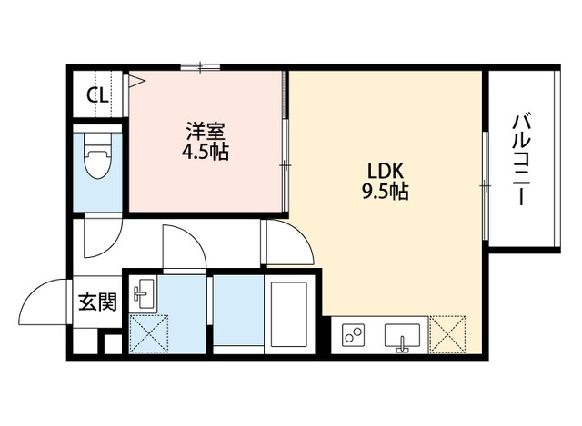 七道駅 徒歩6分 1階の物件間取画像