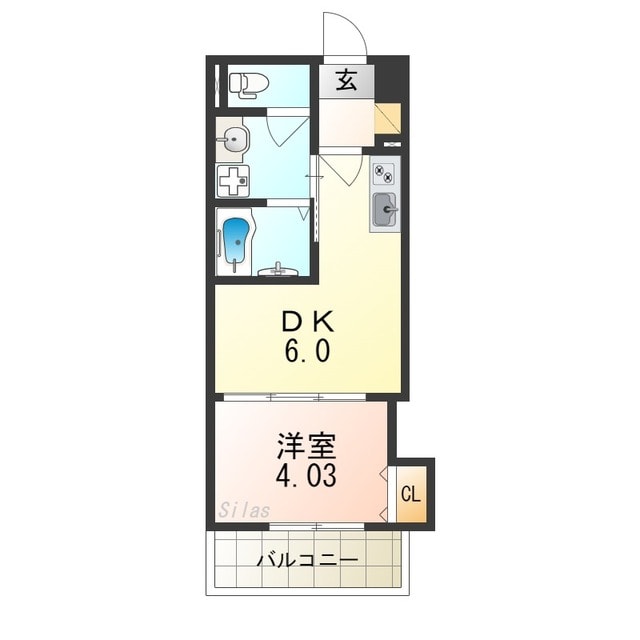 寺田町駅 徒歩3分 3階の物件間取画像