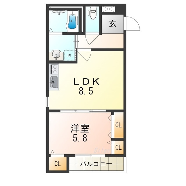 杉本町駅 徒歩3分 3階の物件間取画像