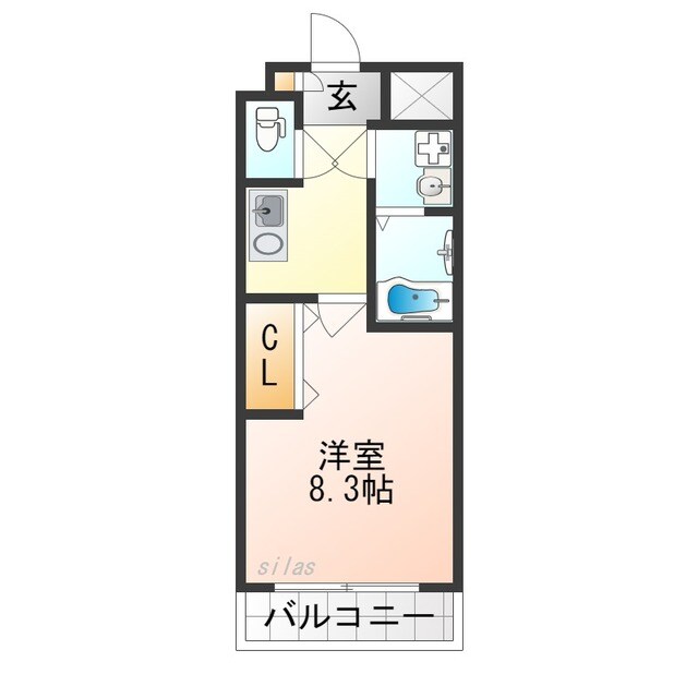 西田辺駅 徒歩13分 2階の物件間取画像