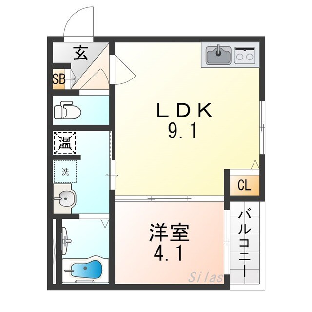 矢田駅 徒歩9分 1階の物件間取画像