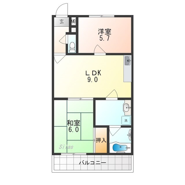 長居駅 徒歩8分 2階の物件間取画像