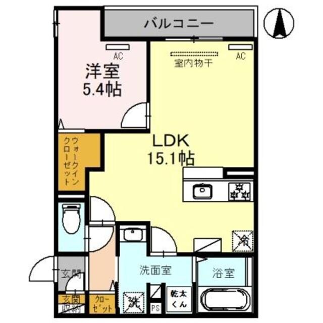 平野駅 徒歩6分 1階の物件間取画像