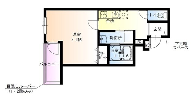 弥刀駅 徒歩5分 1階の物件間取画像