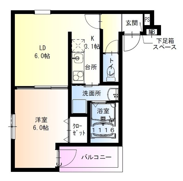 弥刀駅 徒歩5分 1階の物件間取画像