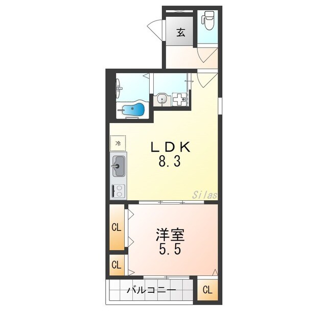 富木駅 徒歩6分 1階の物件間取画像