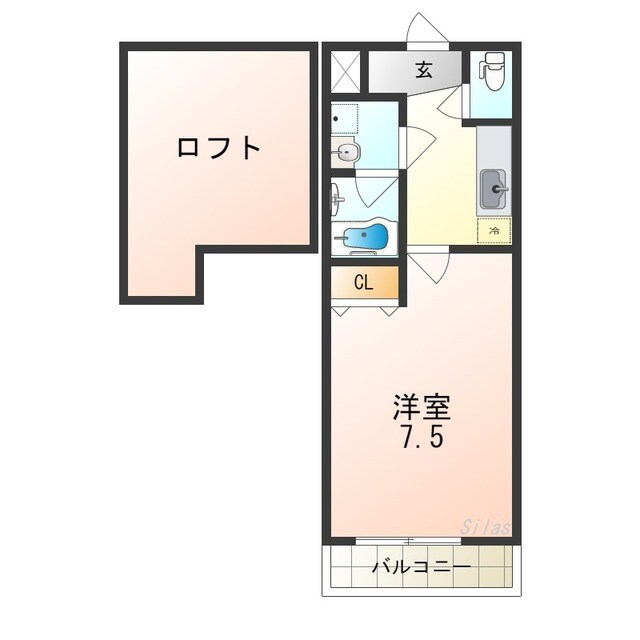 富木駅 徒歩10分 2階の物件間取画像