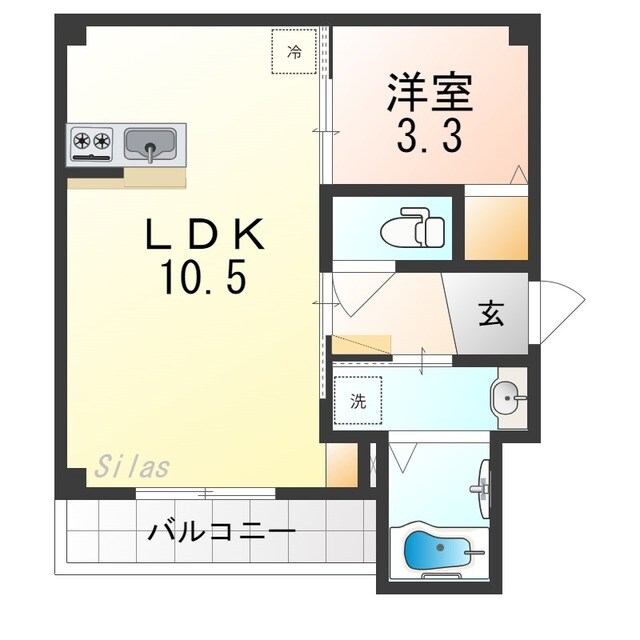 高見ノ里駅 徒歩4分 1階の物件間取画像