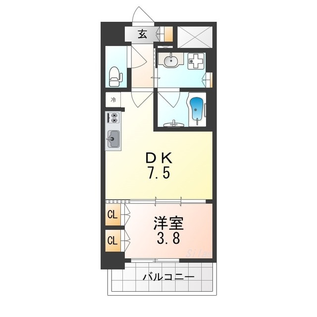 昭和町駅 徒歩7分 7階の物件間取画像