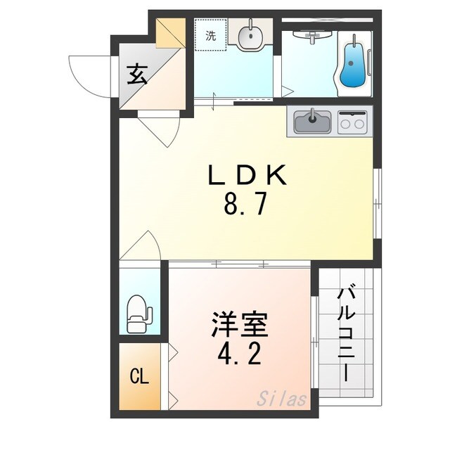 桃谷駅 徒歩7分 3階の物件間取画像