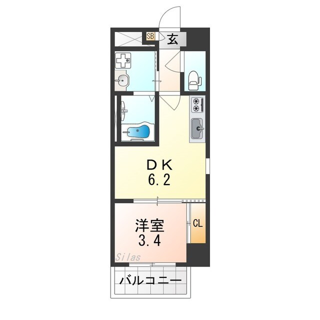 喜連瓜破駅 徒歩4分 10階の物件間取画像