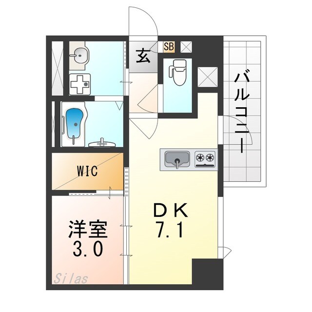 喜連瓜破駅 徒歩4分 9階の物件間取画像