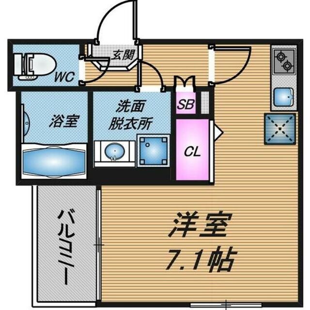 寺田町駅 徒歩7分 1階の物件間取画像