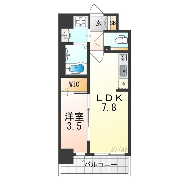 石津川駅 徒歩4分 5階の物件間取画像