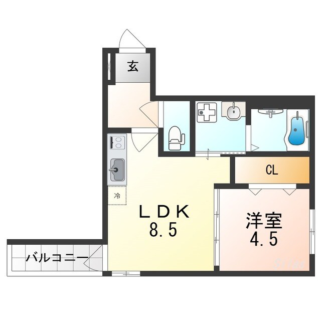 駒川中野駅 徒歩7分 1階の物件間取画像