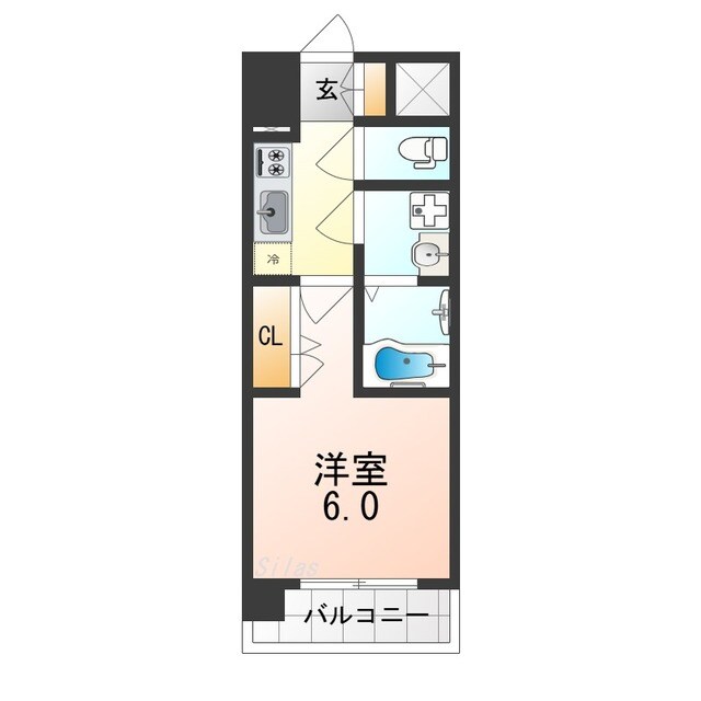 岸里駅 徒歩3分 5階の物件間取画像