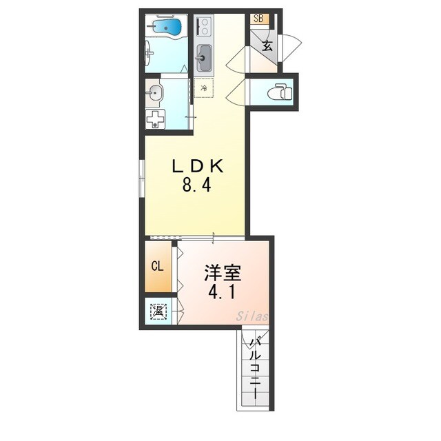 石津川駅 徒歩5分 3階の物件間取画像