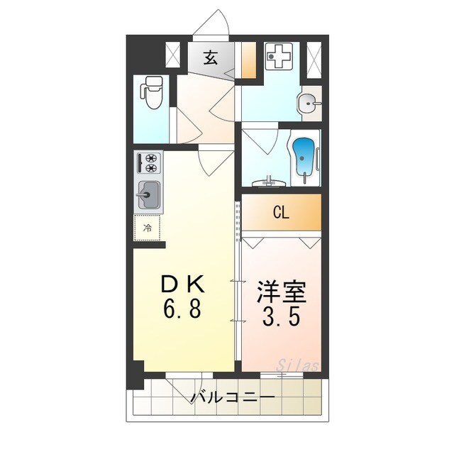 鳳駅 徒歩2分 10階の物件間取画像