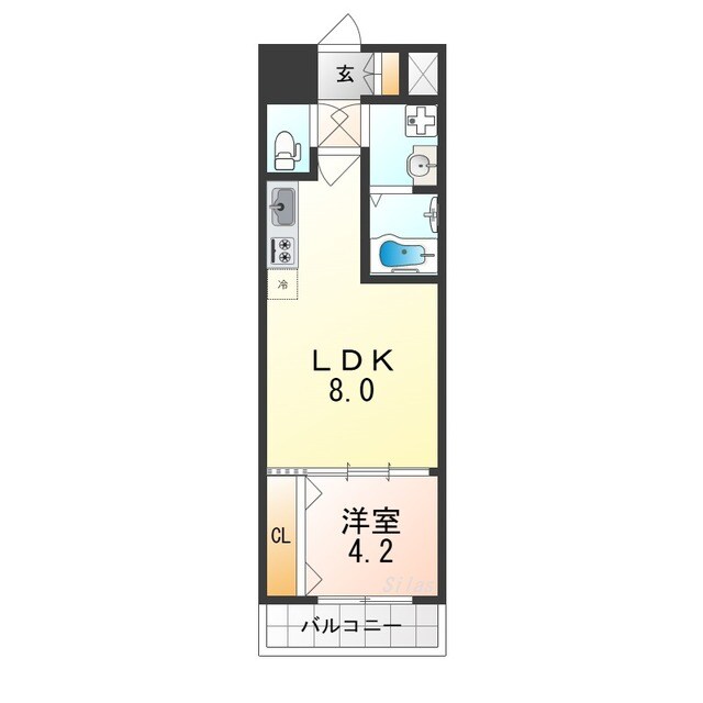 岸里駅 徒歩1分 12階の物件間取画像