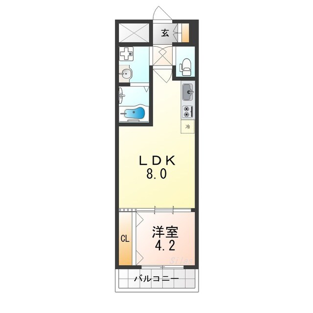 岸里駅 徒歩1分 13階の物件間取画像