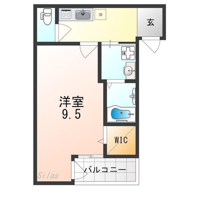 八戸ノ里駅 徒歩11分 2階の物件間取画像