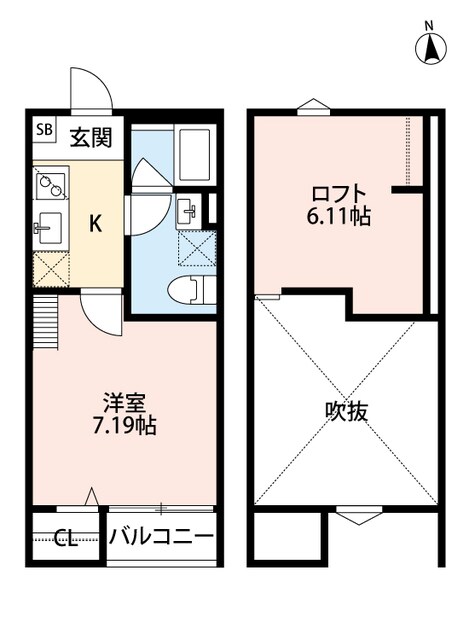 萩原天神駅 徒歩11分 2階の物件間取画像