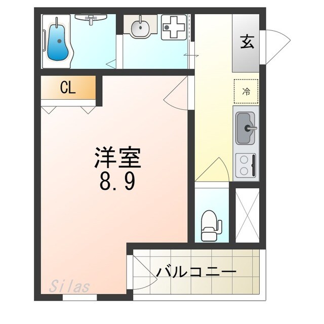鳳駅 徒歩7分 3階の物件間取画像