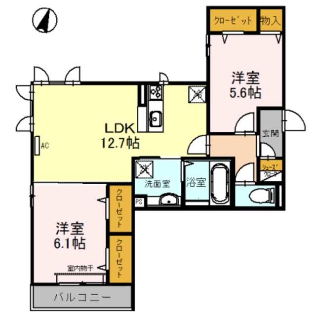 鳳駅 徒歩35分 2階の物件間取画像