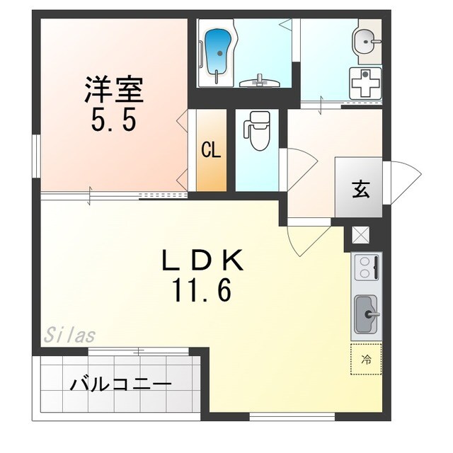 和泉府中駅 徒歩3分 2階の物件間取画像