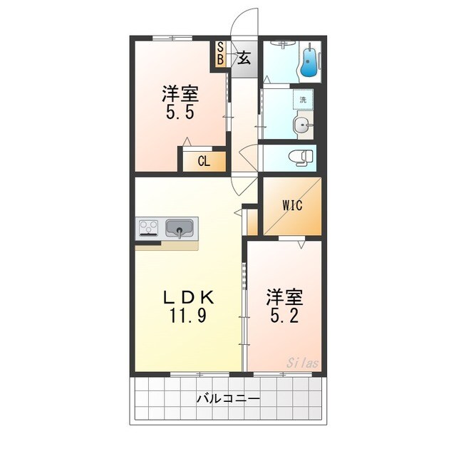 矢田駅 徒歩5分 1階の物件間取画像