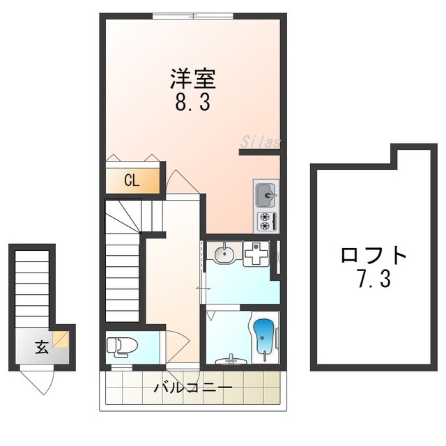 上野芝駅 徒歩15分 2階の物件間取画像