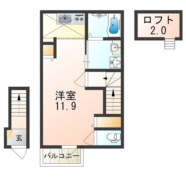 河内松原駅 徒歩22分 2階の物件間取画像