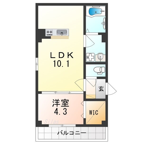 花園町駅 徒歩1分 4階の物件間取画像