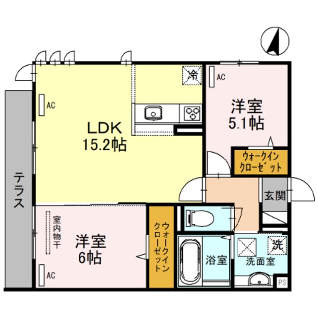 百舌鳥八幡駅 徒歩7分 2階の物件間取画像