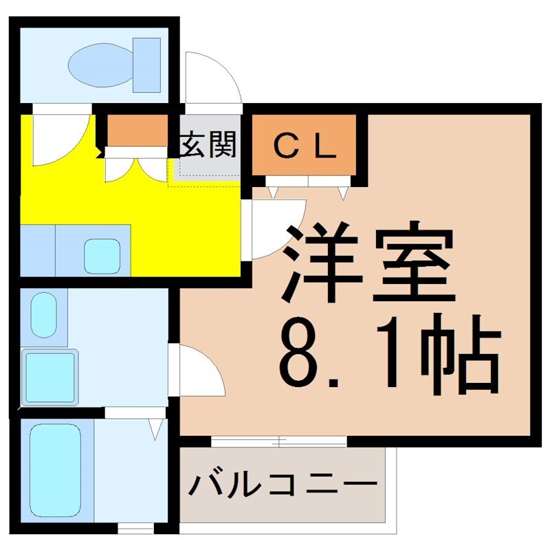 クレフラスト大同A棟の物件間取画像