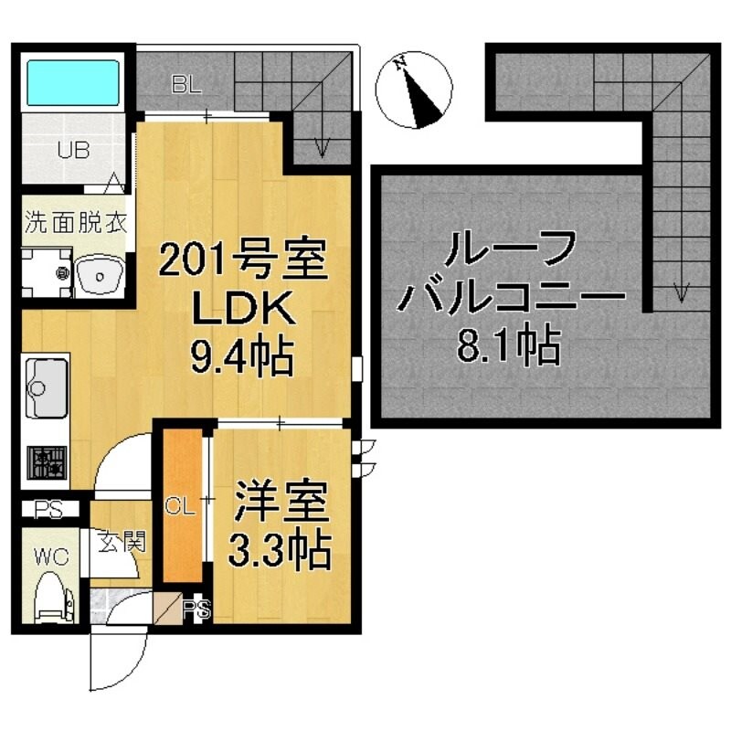 荒畑駅 徒歩7分 2階の物件間取画像