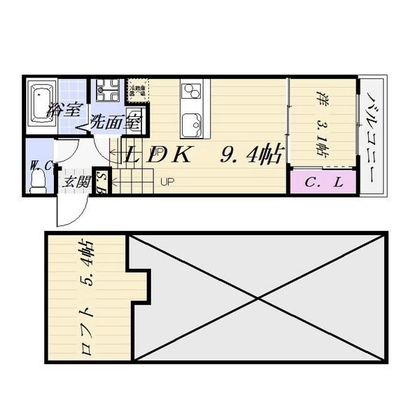 川名駅 徒歩9分 2階の物件間取画像