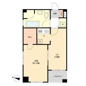 原駅 徒歩9分 7階の物件間取画像