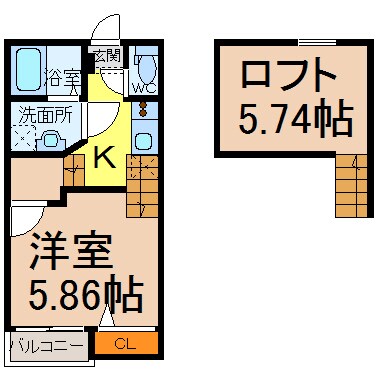 堀田駅 徒歩5分 2階の物件間取画像