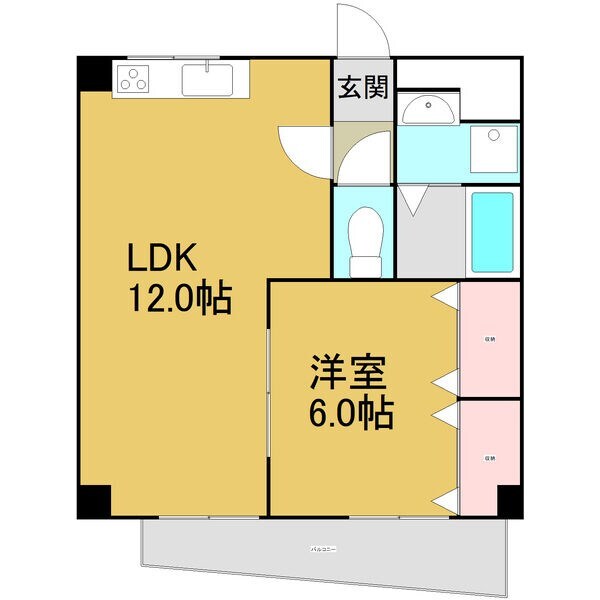 西高蔵駅 徒歩1分 6階の物件間取画像