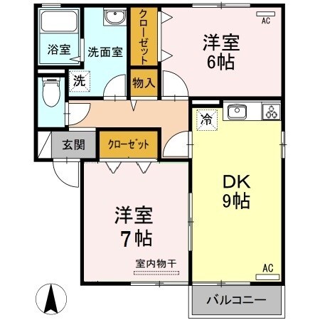 ハイツ曙Ⅰの物件間取画像