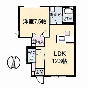 地蔵橋駅 徒歩38分 1階の物件間取画像