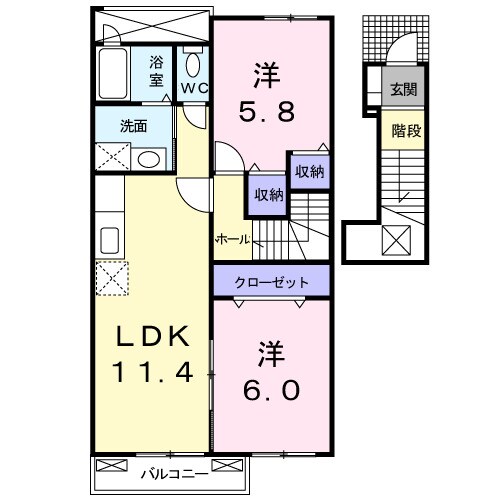 阿波中島駅 徒歩15分 2階の物件間取画像