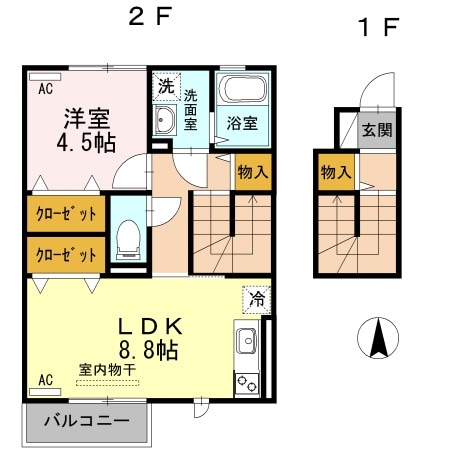 阿波中島駅 徒歩9分 2階の物件間取画像