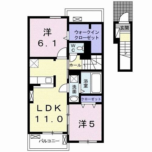 阿波中島駅 徒歩4分 2階の物件間取画像