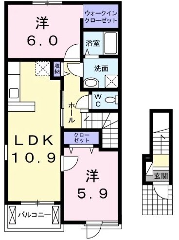 阿波中島駅 徒歩39分 2階の物件間取画像