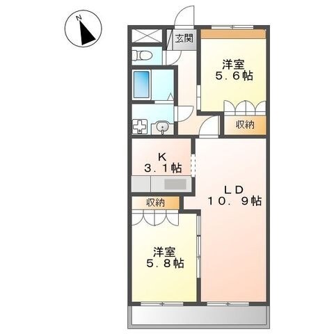 羽ノ浦駅 徒歩6分 2階の物件間取画像