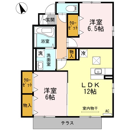 グランモア那賀川Bの物件間取画像